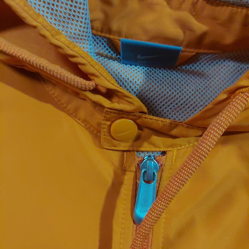 Vintage Nike Jacket Mens XL Orange Hooded Windbreaker Full‎ Zip Lightweight Logo - Picture 3 of 9